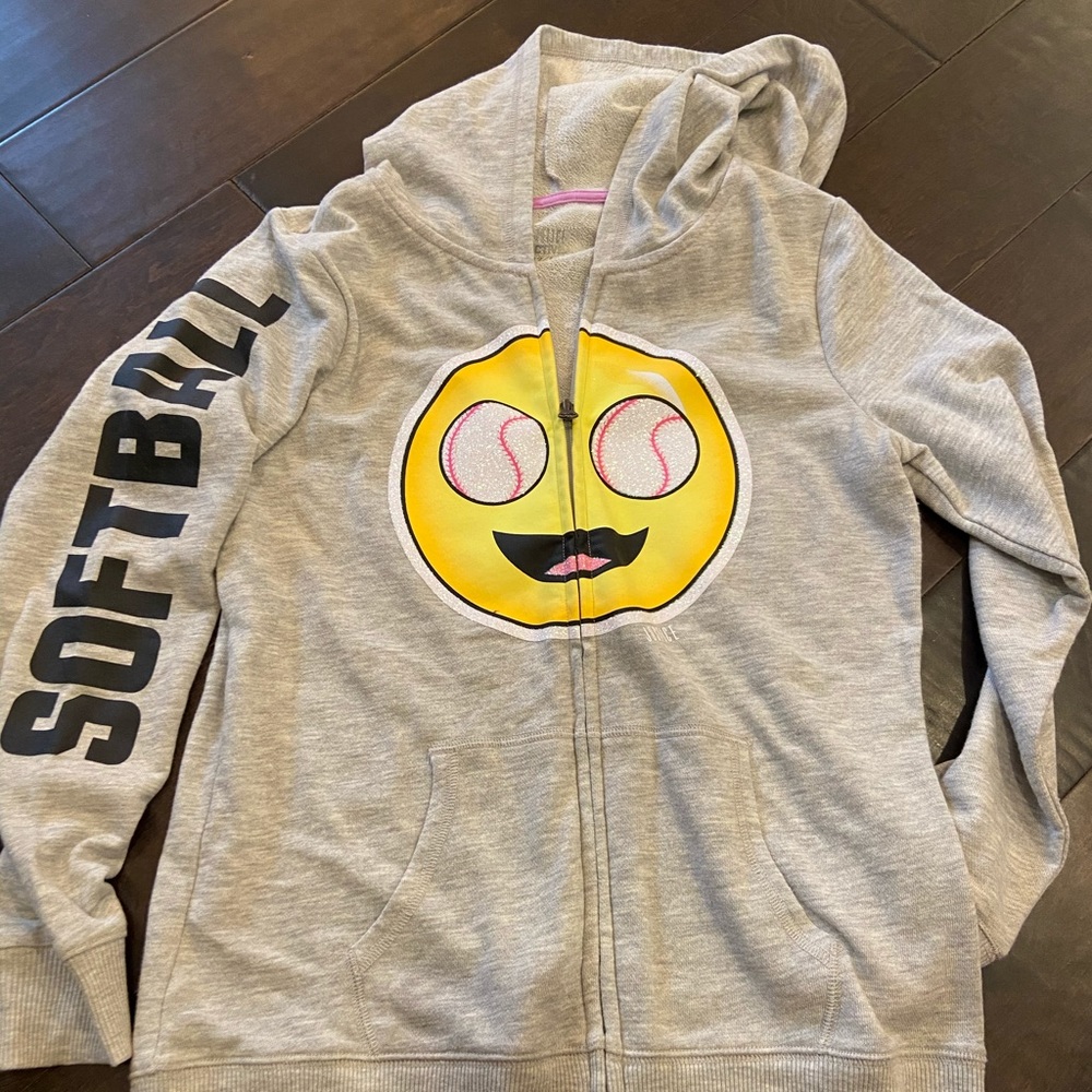 Girls justice softball sweatshirt size 12/14